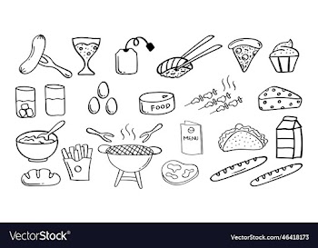 hand drawn food and beverage icon