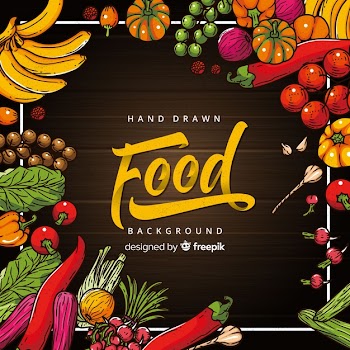 Hand drawn food background Free Vector