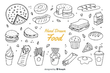 Hand drawn food background Free Vector