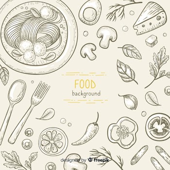 Hand drawn food background Free Vector