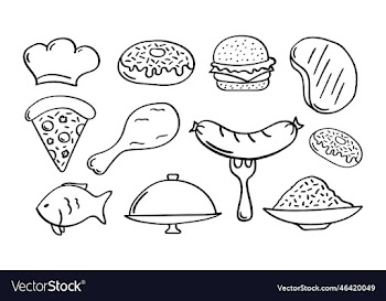 hand drawn food or restaurant menu icon