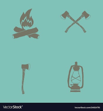 Hand drawn forest camping vacation objects set vector image