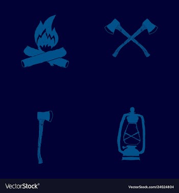 Hand drawn forest camping vacation objects set vector image