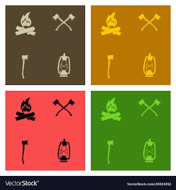 Hand drawn forest camping vacation objects set vector image