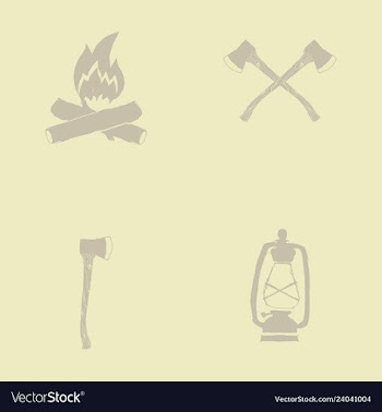 Hand drawn forest camping vacation objects set vector image