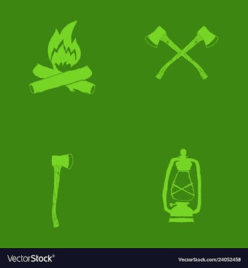 Hand drawn forest camping vacation objects set vector image