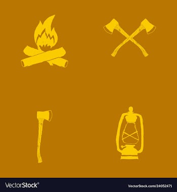 Hand drawn forest camping vacation objects set vector image