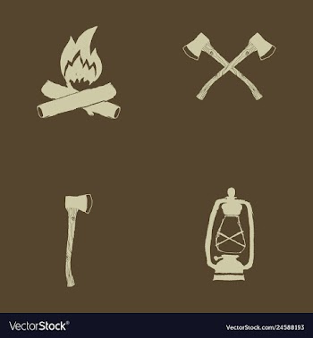 Hand drawn forest camping vacation objects set vector image