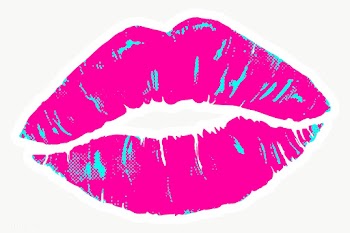 Hand drawn funky kiss halftone style sticker overlay with a white bord.. | Free  transparent png - 2344395