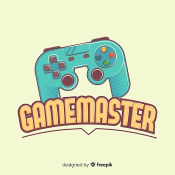 Hand drawn game pad logo Free Vector