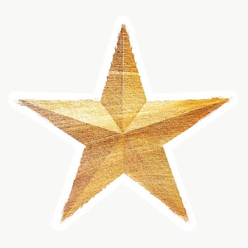 Hand drawn gold star brushstroke style sticker with a white border | Free  transparent png - 2354852