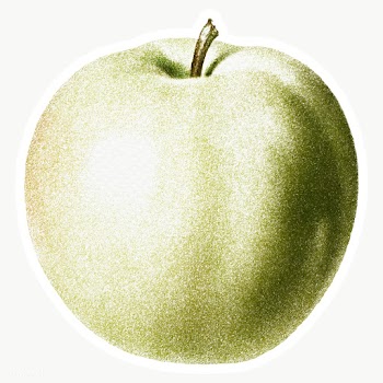 Hand drawn green apple sticker design element | Free  transparent png - 2350295