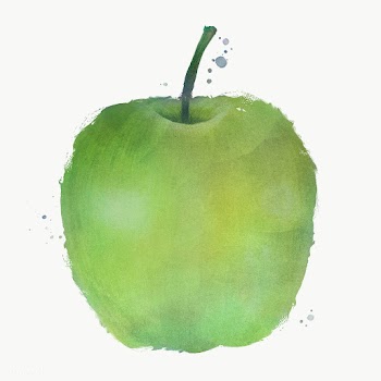 Hand drawn green apple watercolor style design element | Free  transparent png - 2343119