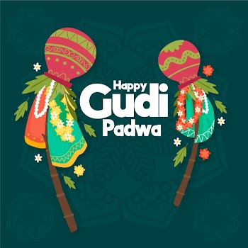 Hand-drawn gudi padwa celebration Free Vector