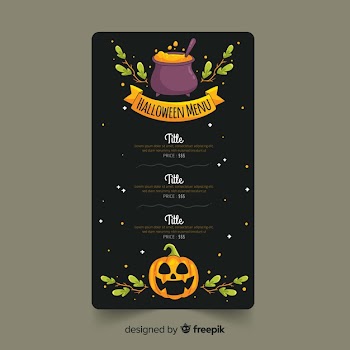Hand drawn halloween menu template Free Vector