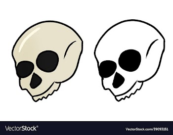 hand drawn halloween skull ans a sketch
