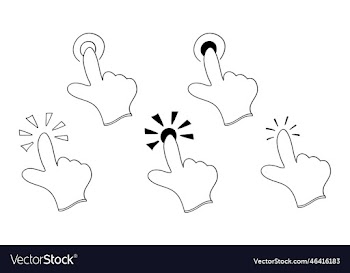 hand drawn hand pointer click icon