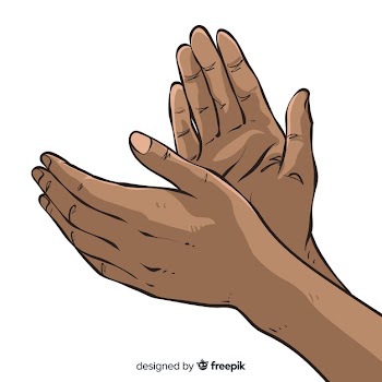Hand drawn hands applauding