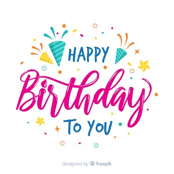 Hand drawn happy birthday lettering Free Vector
