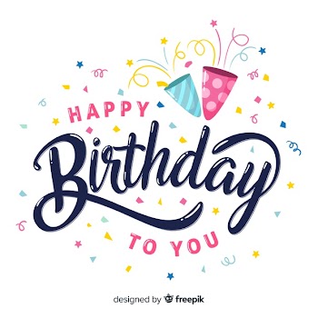 Hand drawn happy birthday lettering Free Vector