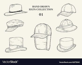 hand drawn hats collection 01