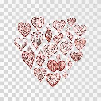Hand drawn heart icon sign PNG transparent