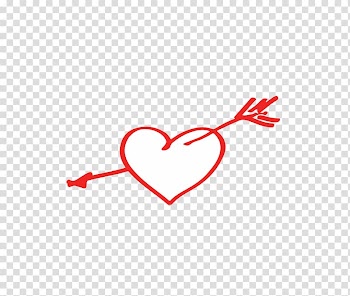 Hand drawn heart-shaped transparent background PNG clipart