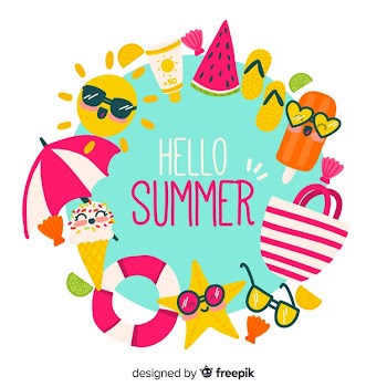 Hand drawn hello summer background Free Vector