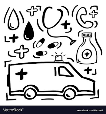 hand drawn hospital and medical care icons