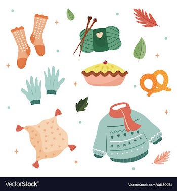 hand drawn hygge stickers pack flat
