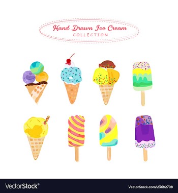 Hand drawn ice cream vector image