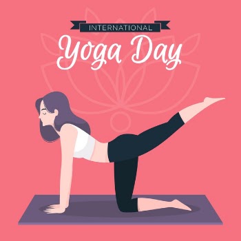 Hand drawn international day of yoga Free Vector