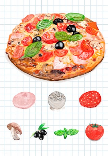 Hand drawn italian pizza watercolor style | Free stock vector - 393484
