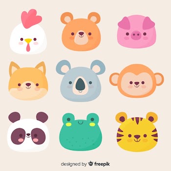 Hand drawn kawaii characters collection Free Vector