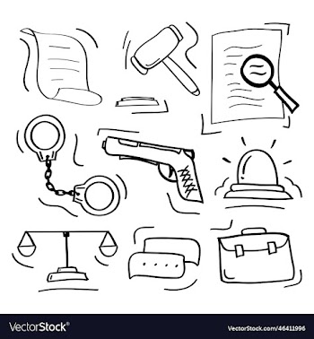 hand drawn law and justice icons