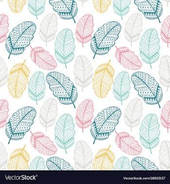 Hand drawn leaf seamless pattern vector image