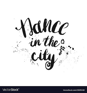 Hand-drawn lettering dance in the city vector image