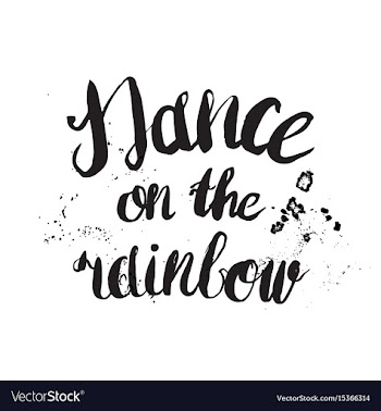 Hand-drawn lettering dance on the rainbow vector image