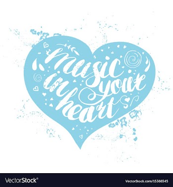 Hand-drawn lettering music in your heart vector image