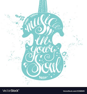 Hand-drawn lettering music in your soul vector image