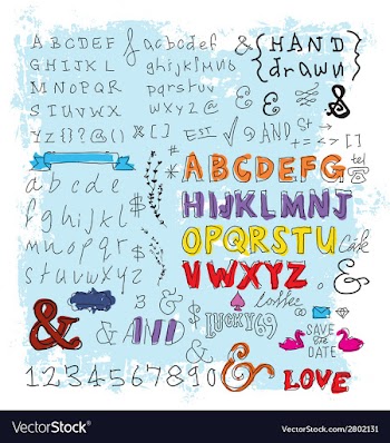 Hand drawn letters vector image