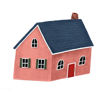 Hand-drawn light red house with a navy blue r.. | Free stock vector - 543867