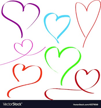 hand-drawn line hearts