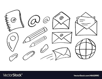 hand drawn mail and email icon