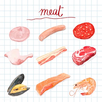Hand drawn meat product watercolor style | Free stock vector - 393332