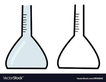 hand drawn medical and chemistry glassware
