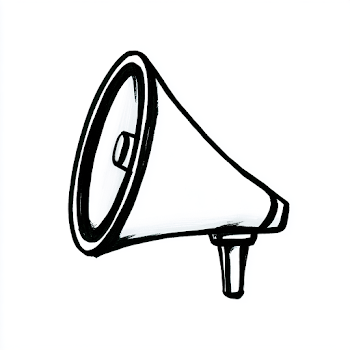 Hand-Drawn Megaphone Illustration