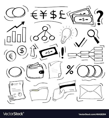 hand drawn money management icon