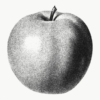 Hand drawn monotone apple sticker design element | Free  transparent png - 2350289