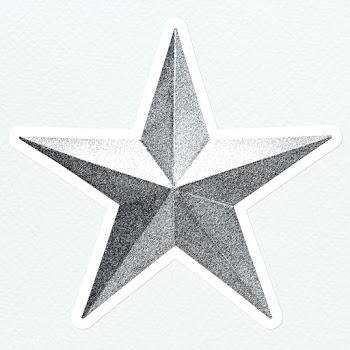 Hand drawn monotone star sticker with a white border | Free  illustration - 2354460